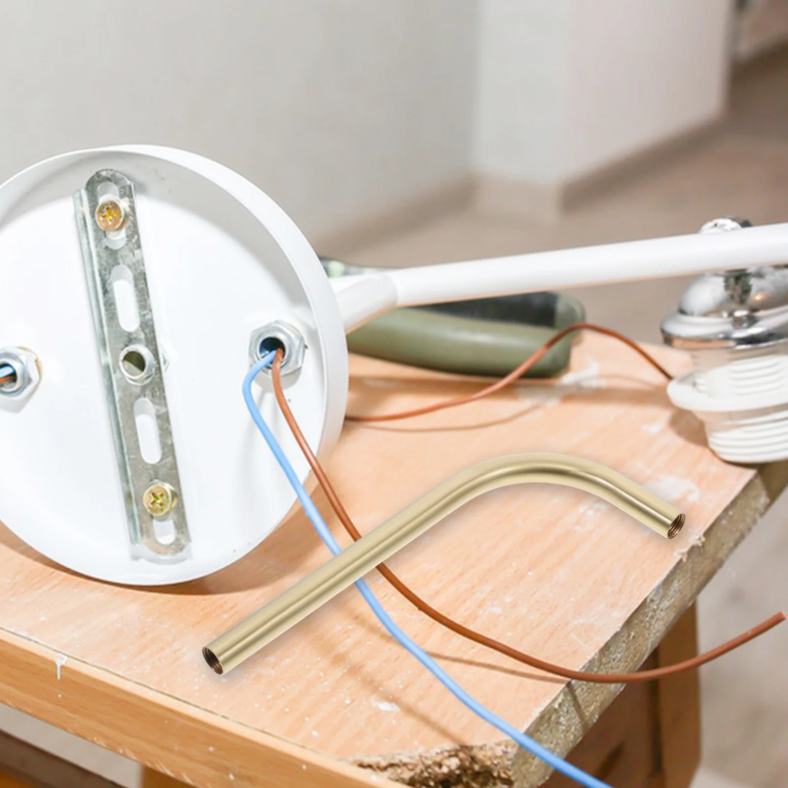 Pure Table Lamp Stem Curved Metal Extension Pipe Replacement Accessory for Desk Wall Fixture DIY Lamp Repair Part
Pure Table Lamp Stem Curved Metal Extension Pipe Replacement Accessory for Desk Wall Fixture DIY Lamp Repair Part