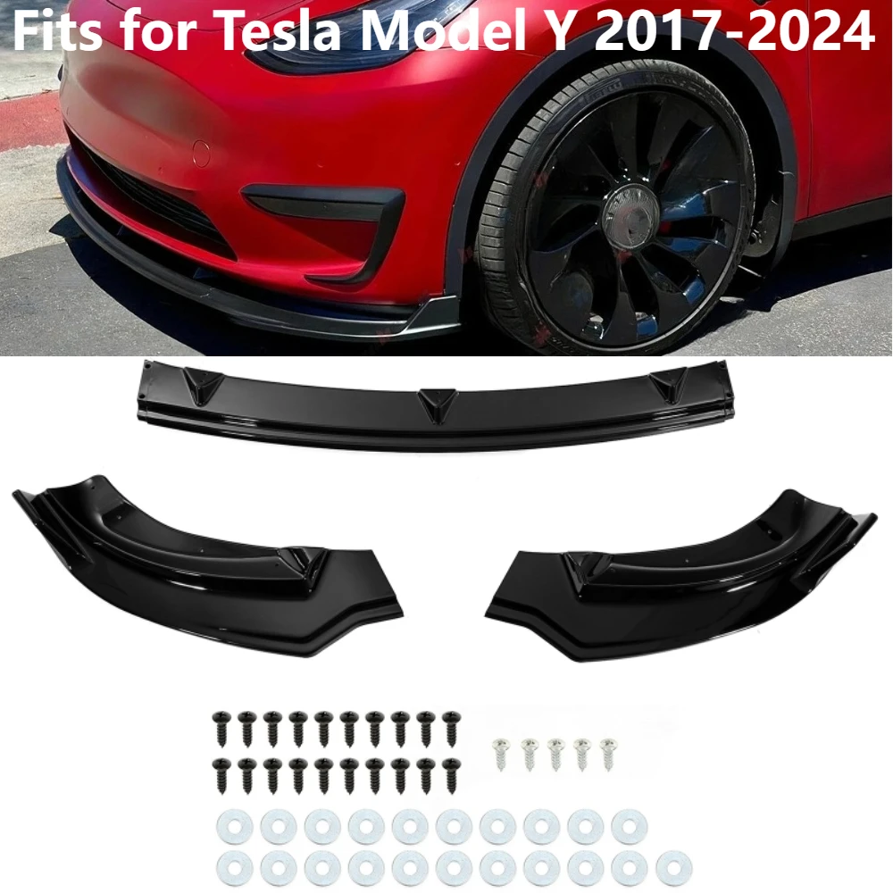 3Pcs/set Front Bumper Lip Spoiler Body Kit Wing For Tesla Model Y 2017-2024
3Pcs/set Front Bumper Lip Spoiler Body Kit Wing For Tesla Model Y 2017-2024