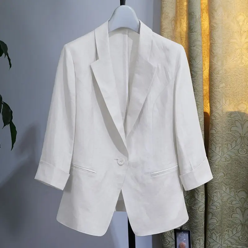 2026 Summer Women Blazers Coat Thin Blue Cotton Linen Mini Suit Seven Quarter Sleeve Suit Casual Top
2026 Summer Women Blazers Coat Thin Blue Cotton Linen Mini Suit Seven Quarter Sleeve Suit Casual Top