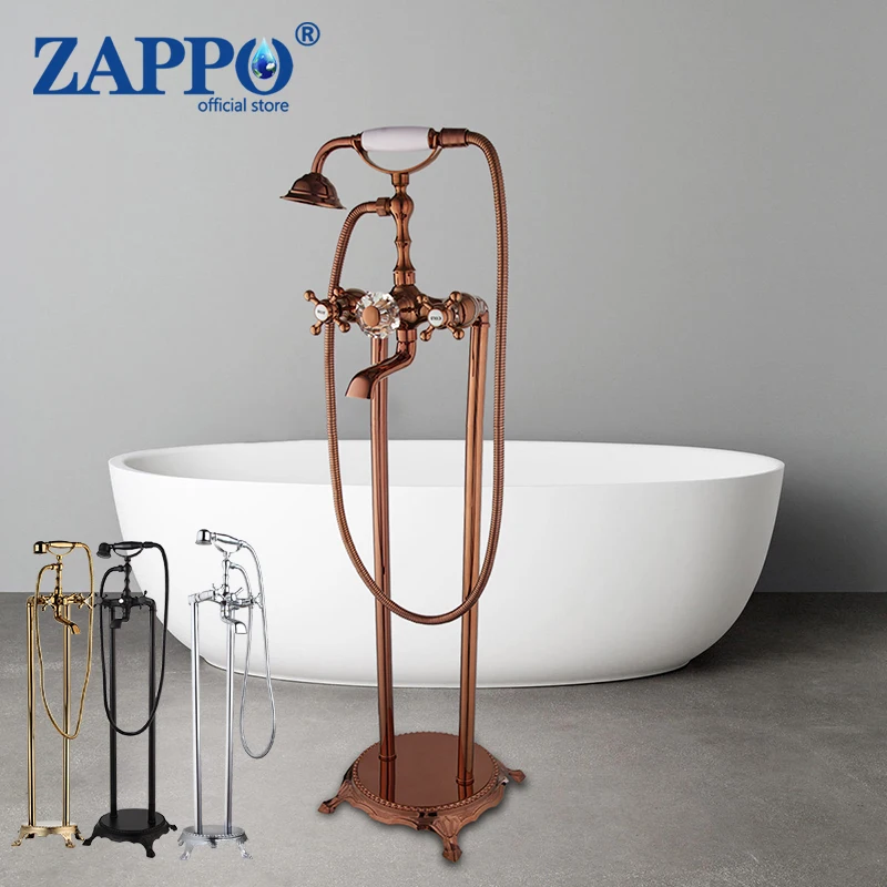 ZAPPO Ванна напольный отдельно стоящий смеситель Наполнитель для ванны с ручным распылителем для душа Двойные крестообразные ручки Смеситель для душа с высоким расходом
ZAPPO Ванна напольный отдельно стоящий смеситель Наполнитель для ванны с ручным распылителем для душа Двойные крестообразные ручки Смеситель для душа с высоким расходом