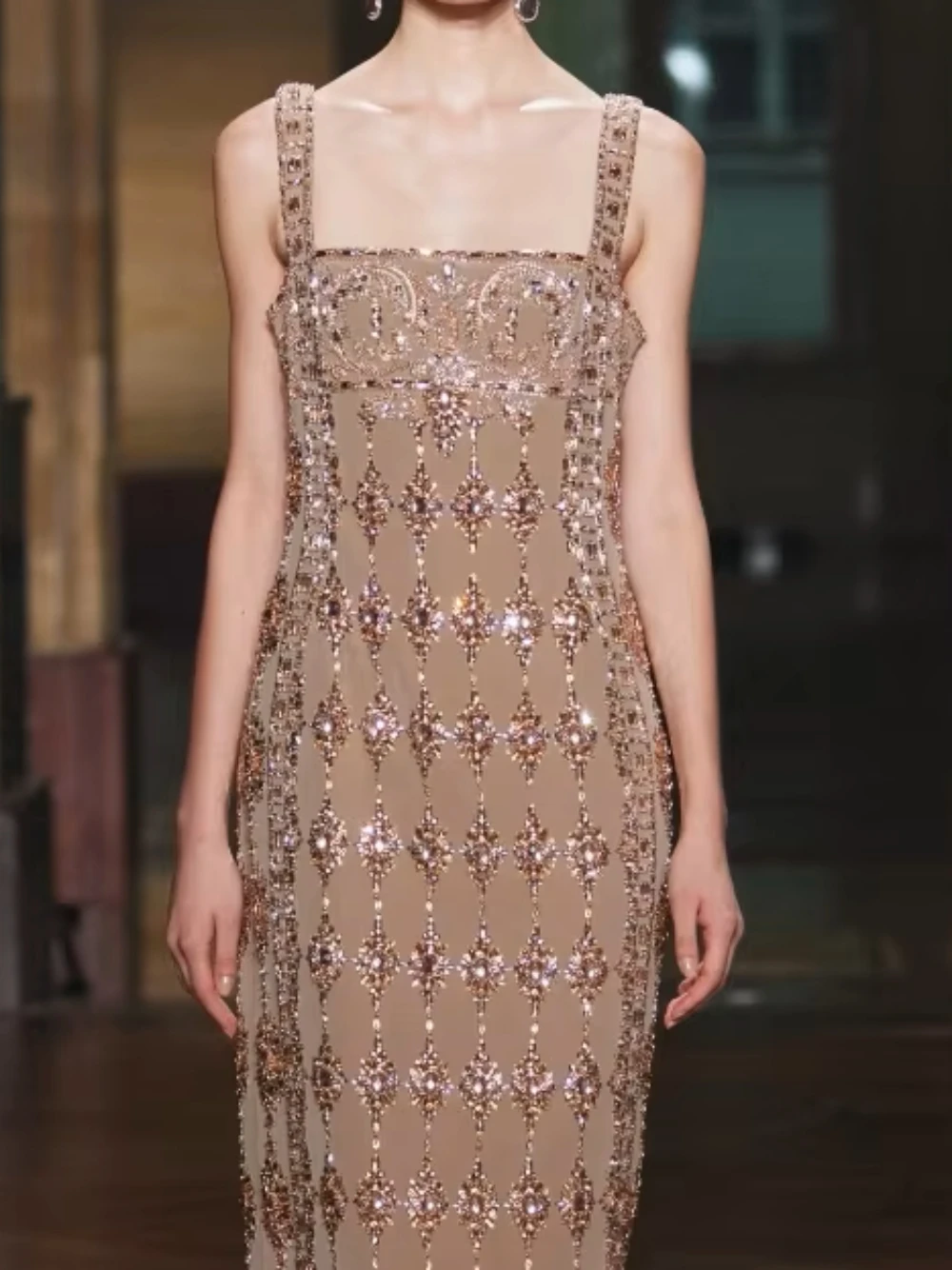 Women's Square Neck Beaded Prom Gown Charming Spaghetti Strap Sequined Evening Dress Customized Vintage Galas Cocktail Wear
Women's Square Neck Beaded Prom Gown Charming Spaghetti Strap Sequined Evening Dress Customized Vintage Galas Cocktail Wear