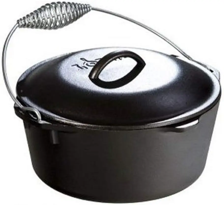 5 Quart Pre-Seasoned Cast Iron Dutch Oven with Lid - Wire Bail Handle for Easy Transfer, Use in Oven, Stove, Grill or Campfire
5 Quart Pre-Seasoned Cast Iron Dutch Oven with Lid - Wire Bail Handle for Easy Transfer, Use in Oven, Stove, Grill or Campfire