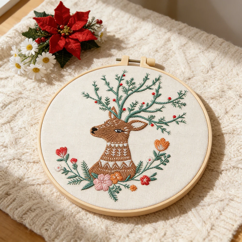 Embroidery Reindeer Cross Stitch Kit Animal Complete Handmade Craft DIY Crafting Material Pack Set Christmas Gift Home Decor
Embroidery Reindeer Cross Stitch Kit Animal Complete Handmade Craft DIY Crafting Material Pack Set Christmas Gift Home Decor