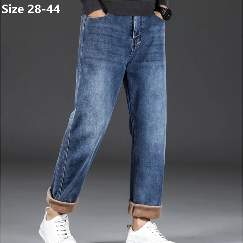 Casual Warm Jeans Slim Fit Fleece Thicken High Waisted Male Pants Oversized Denim Velvet Boys Plus Size 44 40 38 Large Trousers
Casual Warm Jeans Slim Fit Fleece Thicken High Waisted Male Pants Oversized Denim Velvet Boys Plus Size 44 40 38 Large Trousers