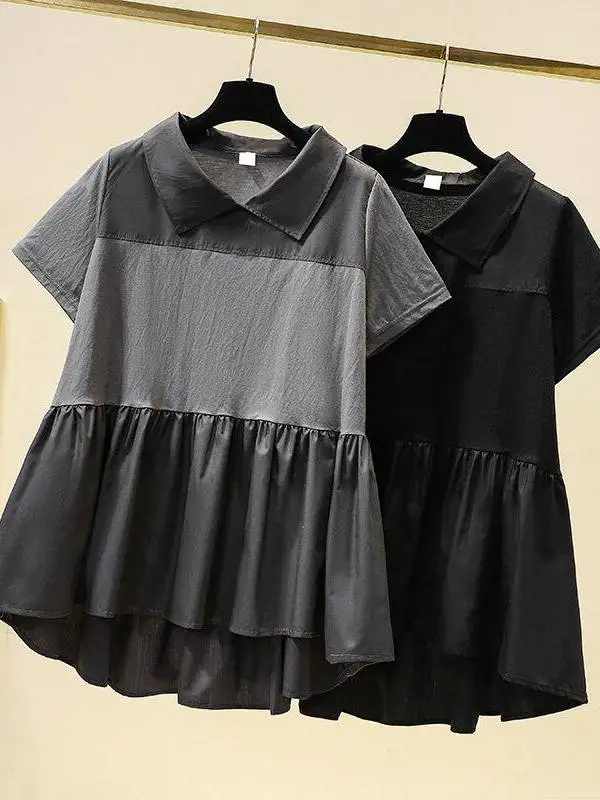 plus Size Women's Shirt Korean Style Loose Fit Summer Breathable Polyester Doll Collar Short Sleeve Regular Length
plus Size Women's Shirt Korean Style Loose Fit Summer Breathable Polyester Doll Collar Short Sleeve Regular Length