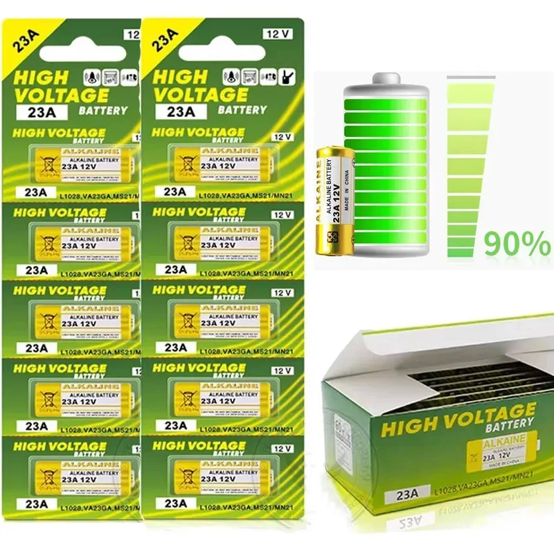 10PCS 12V A23 Alkaline Battery 23A 23GA A23S E23A EL12 MN21 MS21 V23GA L1028 GP23A LRV08 For Remote Control Doorbell Dry Cell
10PCS 12V A23 Alkaline Battery 23A 23GA A23S E23A EL12 MN21 MS21 V23GA L1028 GP23A LRV08 For Remote Control Doorbell Dry Cell