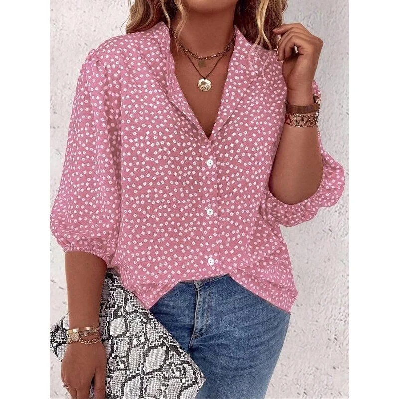 Polka Dot Half Sleeve Shirt Women's Princess Sleeve Casual Blouse Fashionable Unisex Spring Season Non-Shrinking Fabric
Polka Dot Half Sleeve Shirt Women's Princess Sleeve Casual Blouse Fashionable Unisex Spring Season Non-Shrinking Fabric