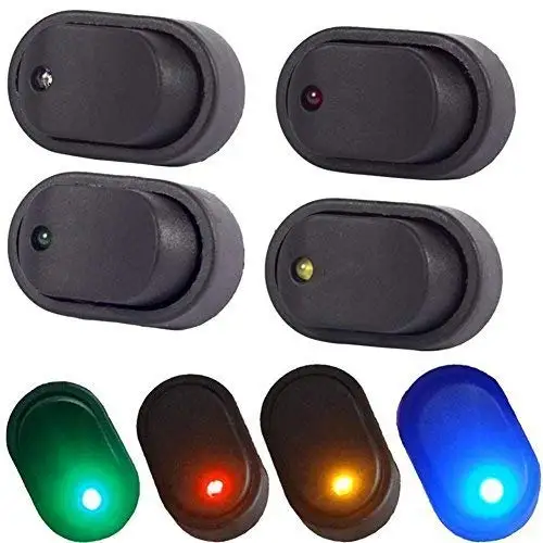 12V 30A Waterproof LED Rocker Switch Set - Blue Green Yellow Red Lighted SPST On-Off for Car Boat Marine
12V 30A Waterproof LED Rocker Switch Set - Blue Green Yellow Red Lighted SPST On-Off for Car Boat Marine