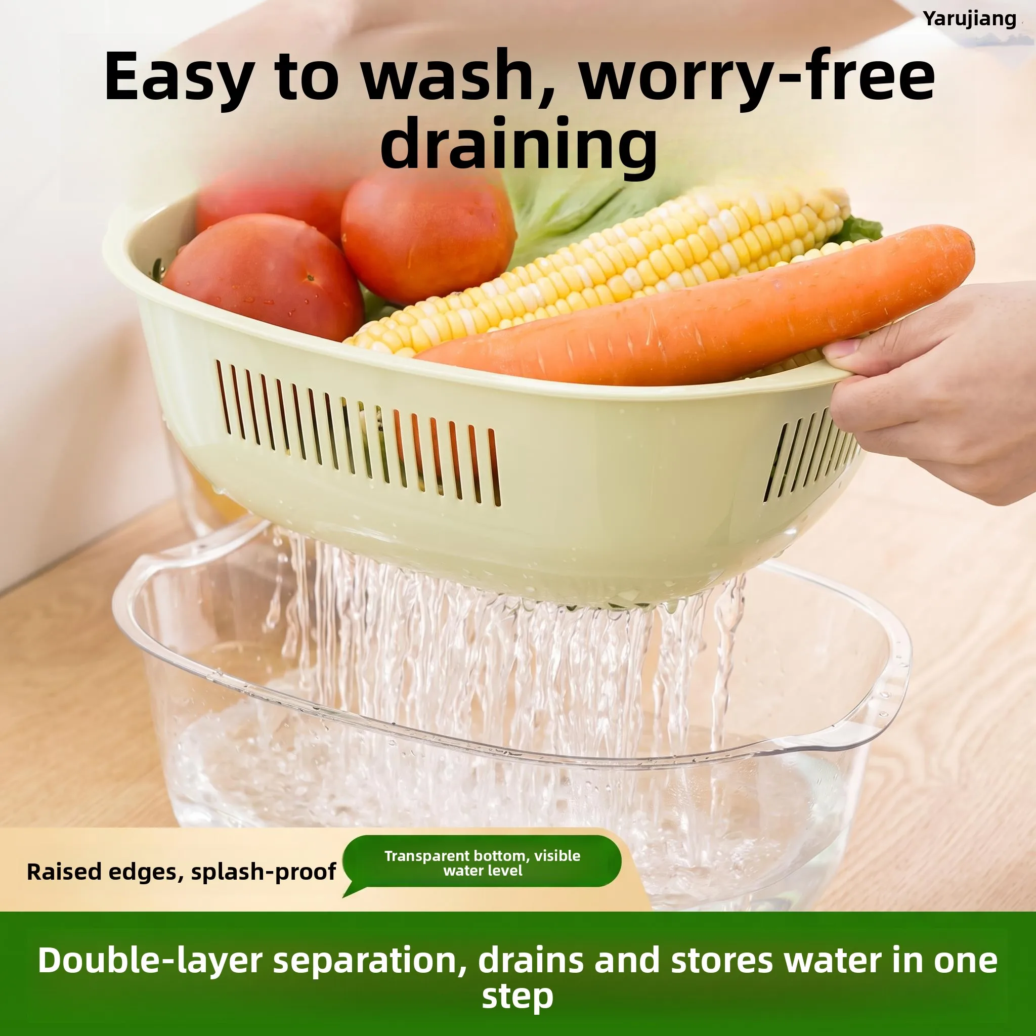 Thickened Food Grade Plastic Washing Basin Drain Basket Double Layer Kitchen Home Use Vegetable And Fruit Cleaning Draining Tray
Thickened Food Grade Plastic Washing Basin Drain Basket Double Layer Kitchen Home Use Vegetable And Fruit Cleaning Draining Tray
