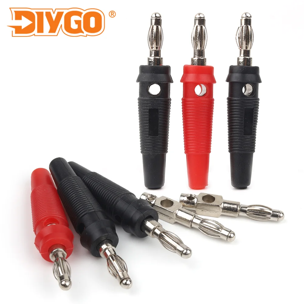10PCS 4mm Rubber Lantern Banana Plugs Adapters Solderless High Current Universal Audio Video Speaker Male Connectors Red/Black
10PCS 4mm Rubber Lantern Banana Plugs Adapters Solderless High Current Universal Audio Video Speaker Male Connectors Red/Black