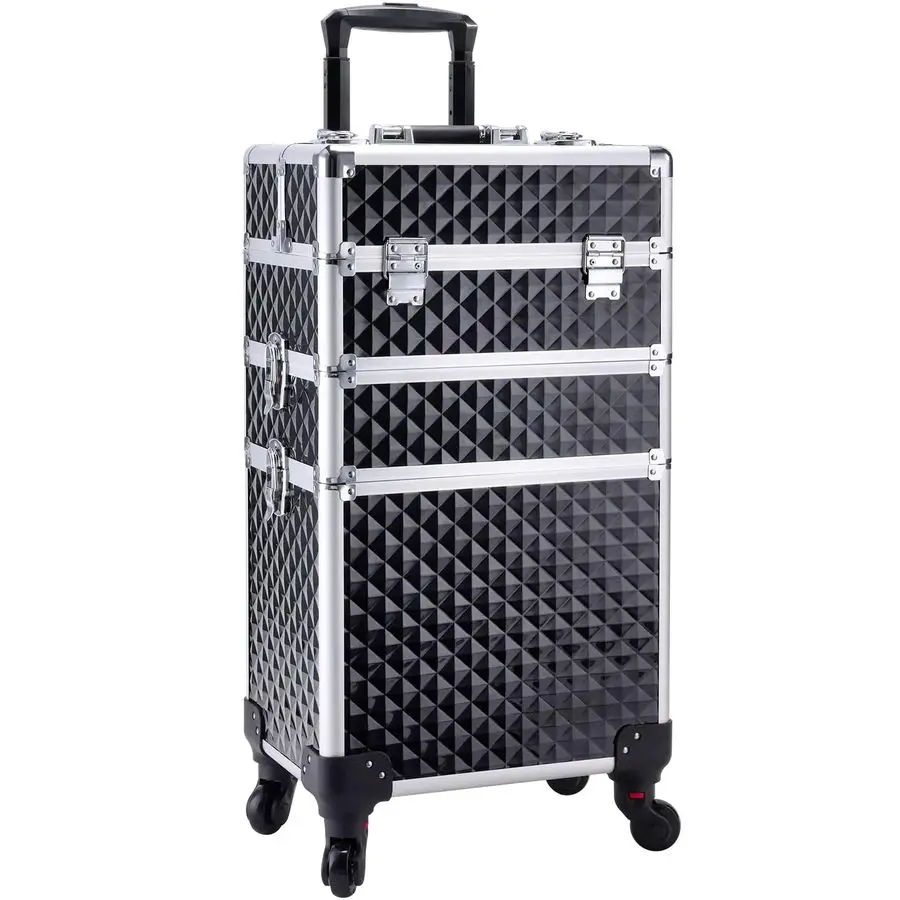 3 in 1 Professional Rolling Makeup Train Case Aluminum Trolley Case with 360 Rotation Wheels for Makuep Artist Cosmetic Suitcase
3 in 1 Professional Rolling Makeup Train Case Aluminum Trolley Case with 360 Rotation Wheels for Makuep Artist Cosmetic Suitcase