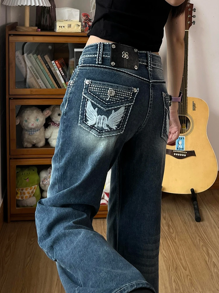American High Street Spicy Girl Heavy Design Sense Rhinestone Embroidery Jeans Women's Retro Y2K Millennium Sle Floor-Lengt...
American High Street Spicy Girl Heavy Design Sense Rhinestone Embroidery Jeans Women's Retro Y2K Millennium Sle Floor-Lengt...