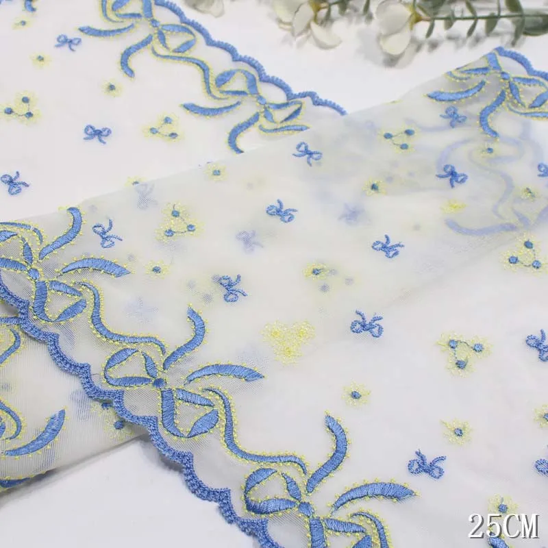 24Yards Two Tones Embroidery Bows Lace Trim Tulle Mesh Lace Fabrics For Women Bra Underwear Accessories Dress
24Yards Two Tones Embroidery Bows Lace Trim Tulle Mesh Lace Fabrics For Women Bra Underwear Accessories Dress