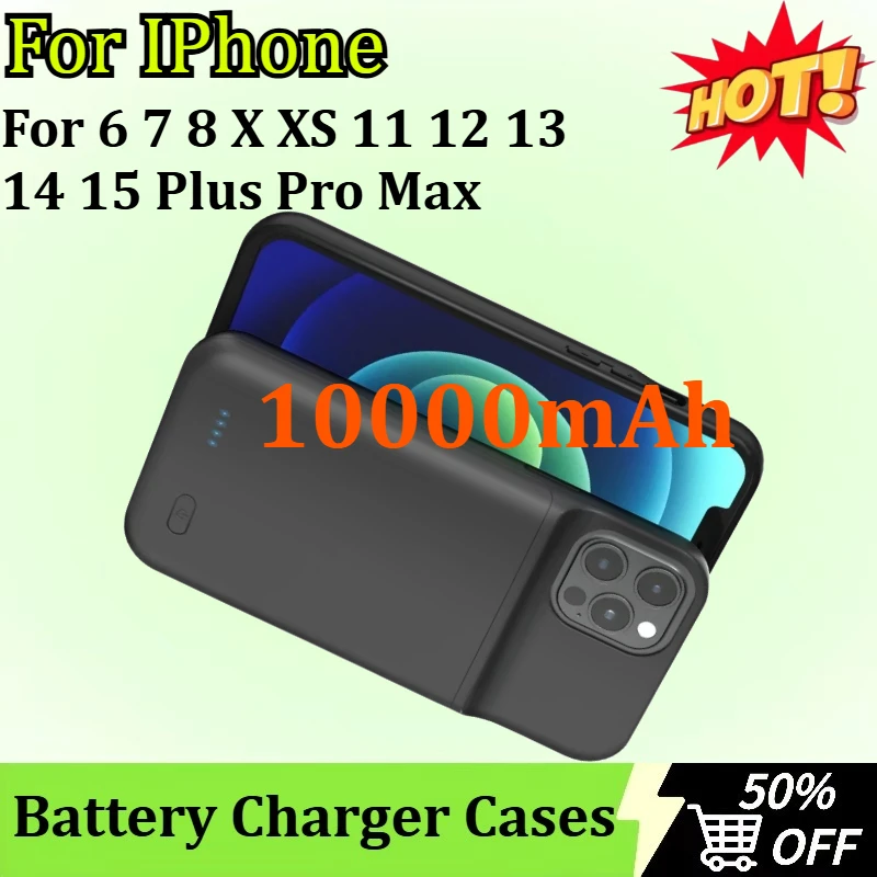 New 10000mAh Battery Case Power Bank Charger for IPhone 6 7 8 X XS 11 12 13 14 15 Plus Pro Max Mobile Phone Charger Case
New 10000mAh Battery Case Power Bank Charger for IPhone 6 7 8 X XS 11 12 13 14 15 Plus Pro Max Mobile Phone Charger Case