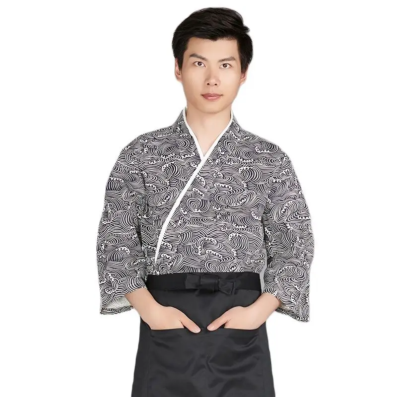 New japan sushi clothing unisex cotton Japanese food service uniform cloud pattern chef
New japan sushi clothing unisex cotton Japanese food service uniform cloud pattern chef