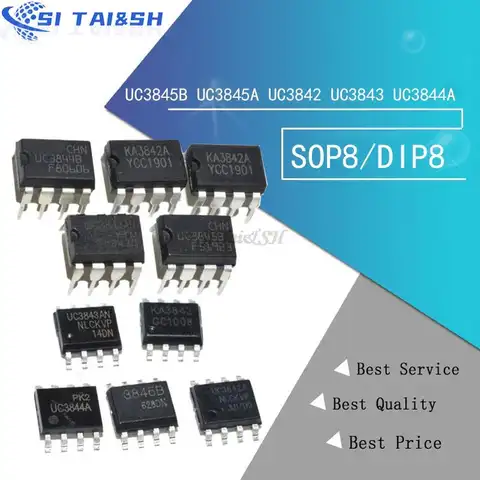 10pcs UC3845 SOP8 UC3845B SOP-8 UC3845A 3845B 3845A ST3845B UC3842 UC3843 UC3844 UC3842A UC3843A UC3844A UC3842B UC3843B DIP-8