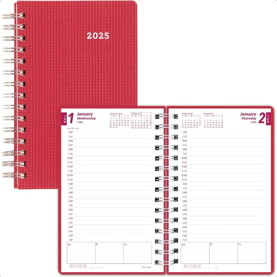 ® 2025 DuraFlex Daily Monthly Appointment Book 12 Months January to December TwinWire Binding 8" x 5" Raspberry CB634V.RAS25
® 2025 DuraFlex Daily Monthly Appointment Book 12 Months January to December TwinWire Binding 8" x 5" Raspberry CB634V.RAS25