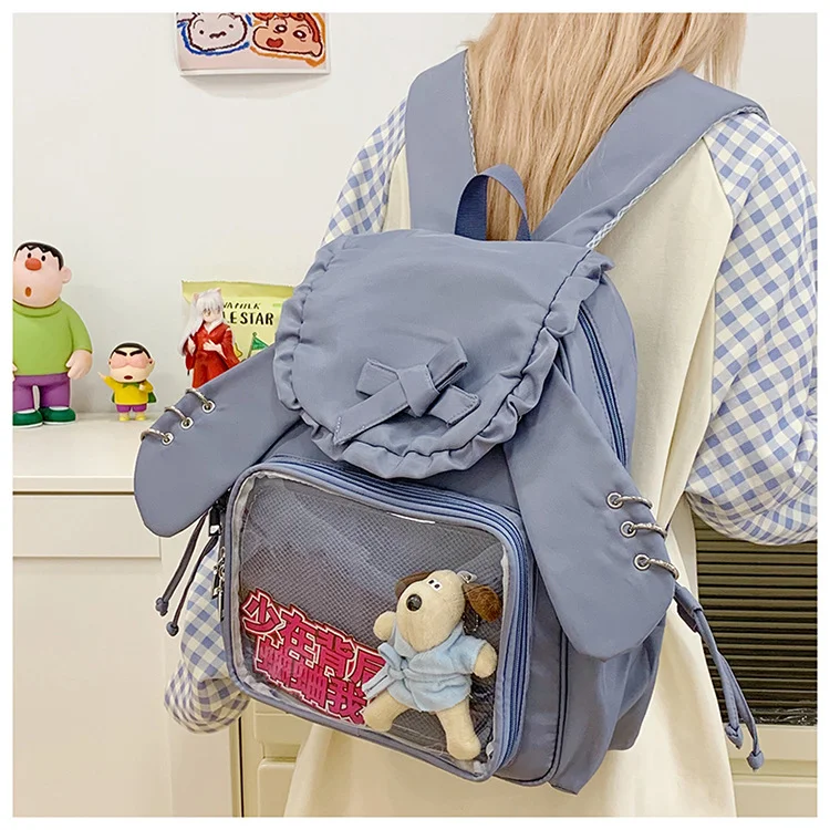 Harajuku Ruffled Japanese Y2k Backpack Women Transparent Pocket Lolita Schoolbag High Capacity Preppy Itabag Rabbit Ear Knapsack
Harajuku Ruffled Japanese Y2k Backpack Women Transparent Pocket Lolita Schoolbag High Capacity Preppy Itabag Rabbit Ear Knapsack