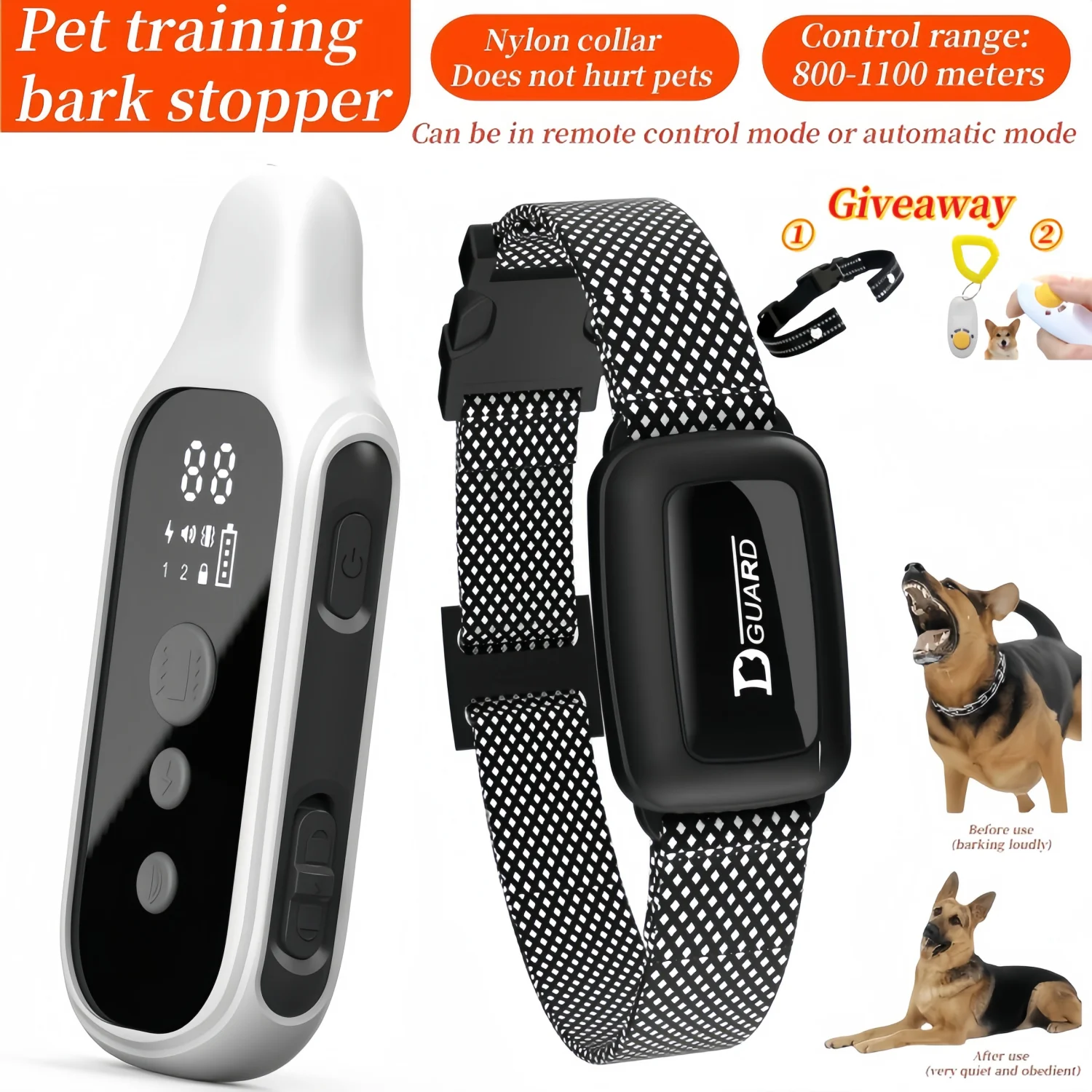 YHLC Electric Dog Training Collar Detachable Bark Rechargeable Anti Barking Shock Vibration Collar for All Dogs Pet
YHLC Electric Dog Training Collar Detachable Bark Rechargeable Anti Barking Shock Vibration Collar for All Dogs Pet