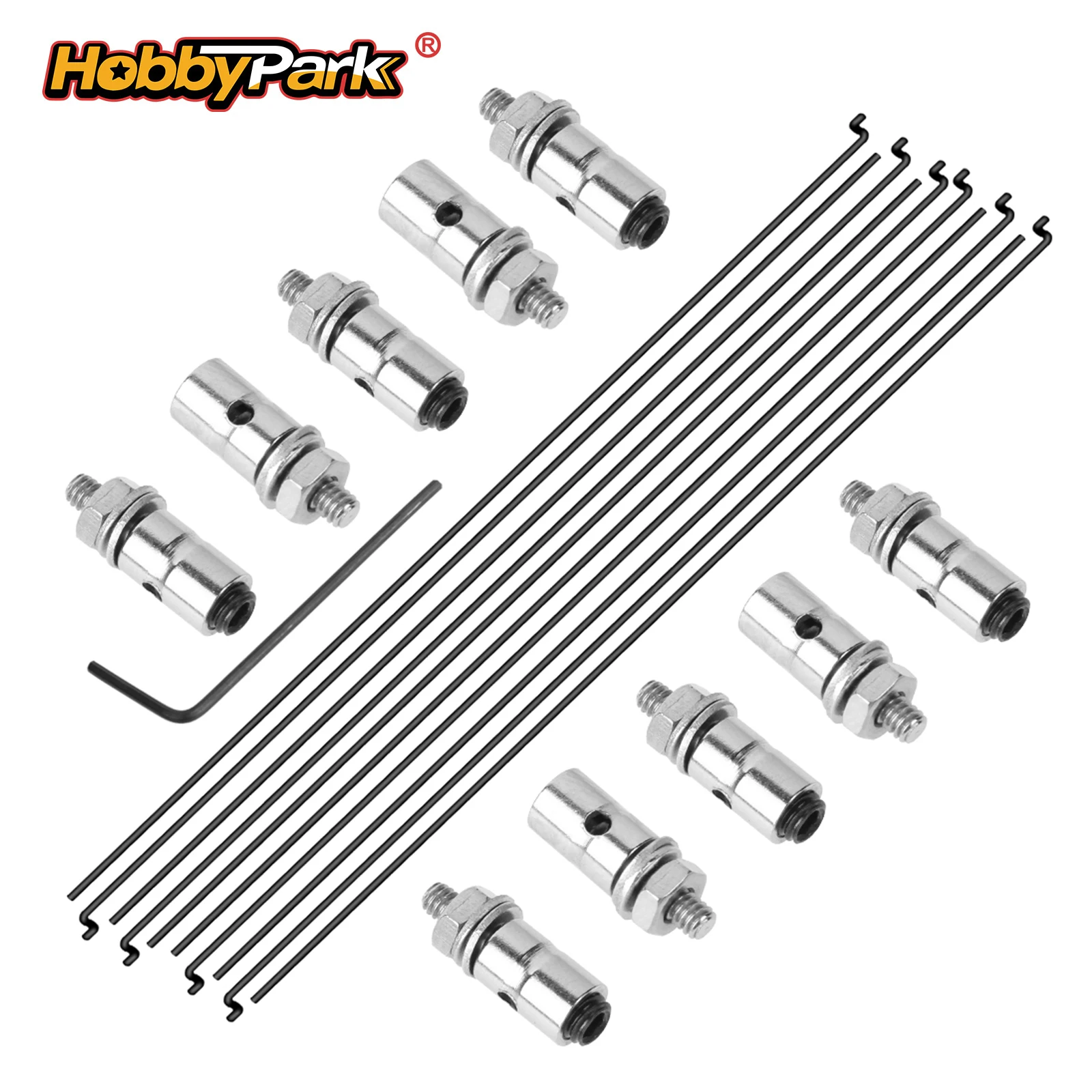 HobbyPark 1.2mm x L180mm Z Style Pushrods & 1.3mm Adjustable Pushrod Stopper for RC Airplane Boat Replacement 20pcs
HobbyPark 1.2mm x L180mm Z Style Pushrods & 1.3mm Adjustable Pushrod Stopper for RC Airplane Boat Replacement 20pcs