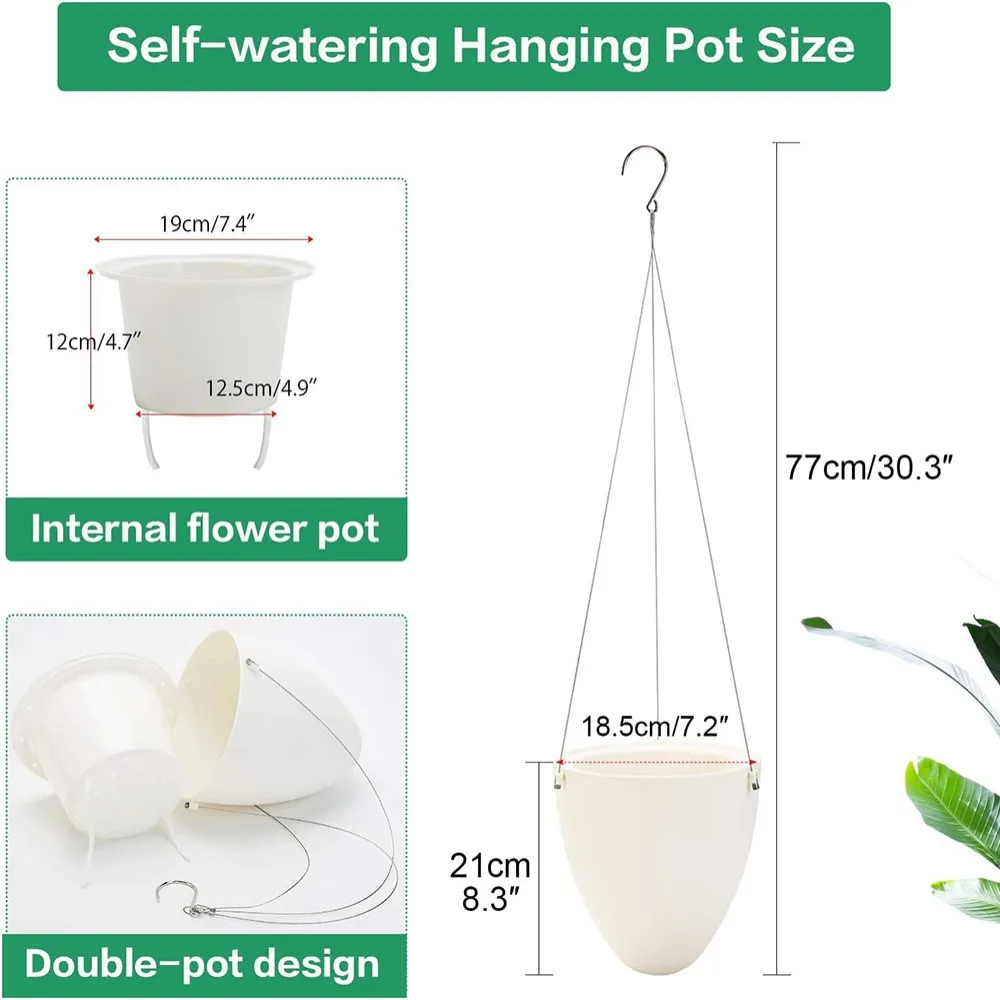 White Self Watering Plant Pot Water Storage Self Watering Plant Container Eggshell Shape Cotton Rope Net Hanging Plant Pot
White Self Watering Plant Pot Water Storage Self Watering Plant Container Eggshell Shape Cotton Rope Net Hanging Plant Pot