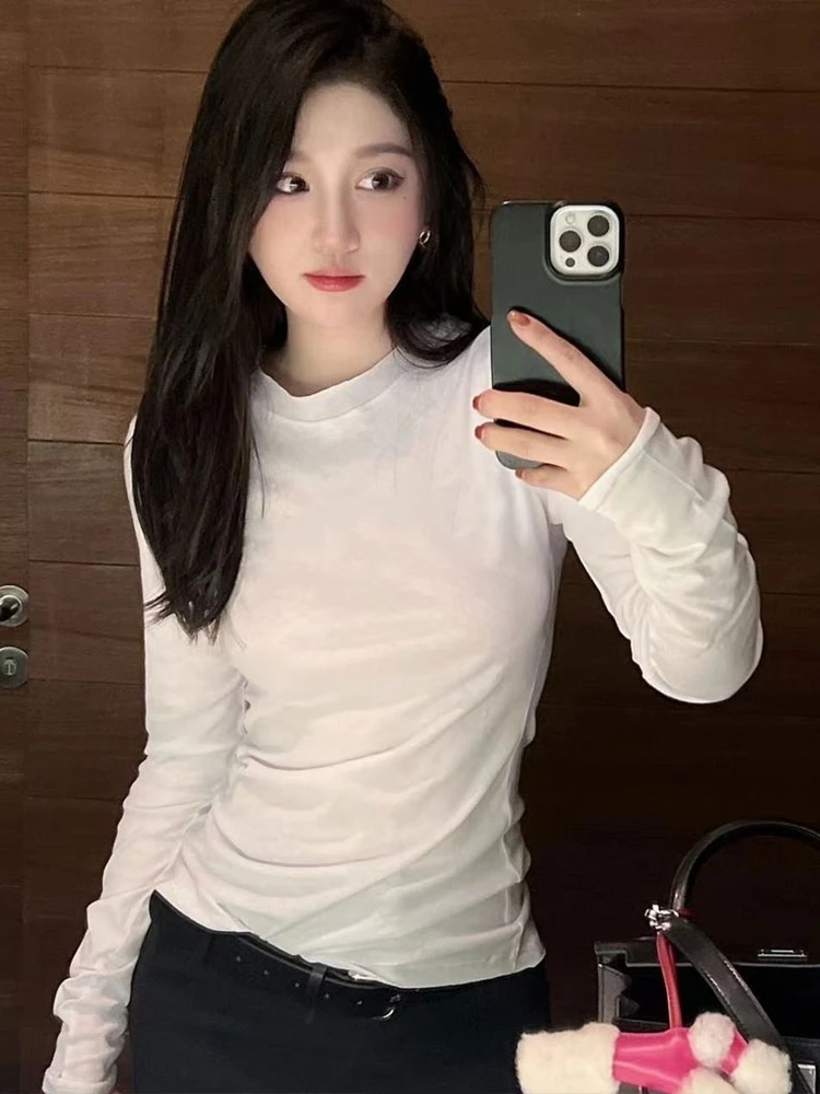Casual round Neck Long Sleeve T-Shirt Women's Spring Summer New Korean Style Simple Match All Casual Anti-aging Top
Casual round Neck Long Sleeve T-Shirt Women's Spring Summer New Korean Style Simple Match All Casual Anti-aging Top