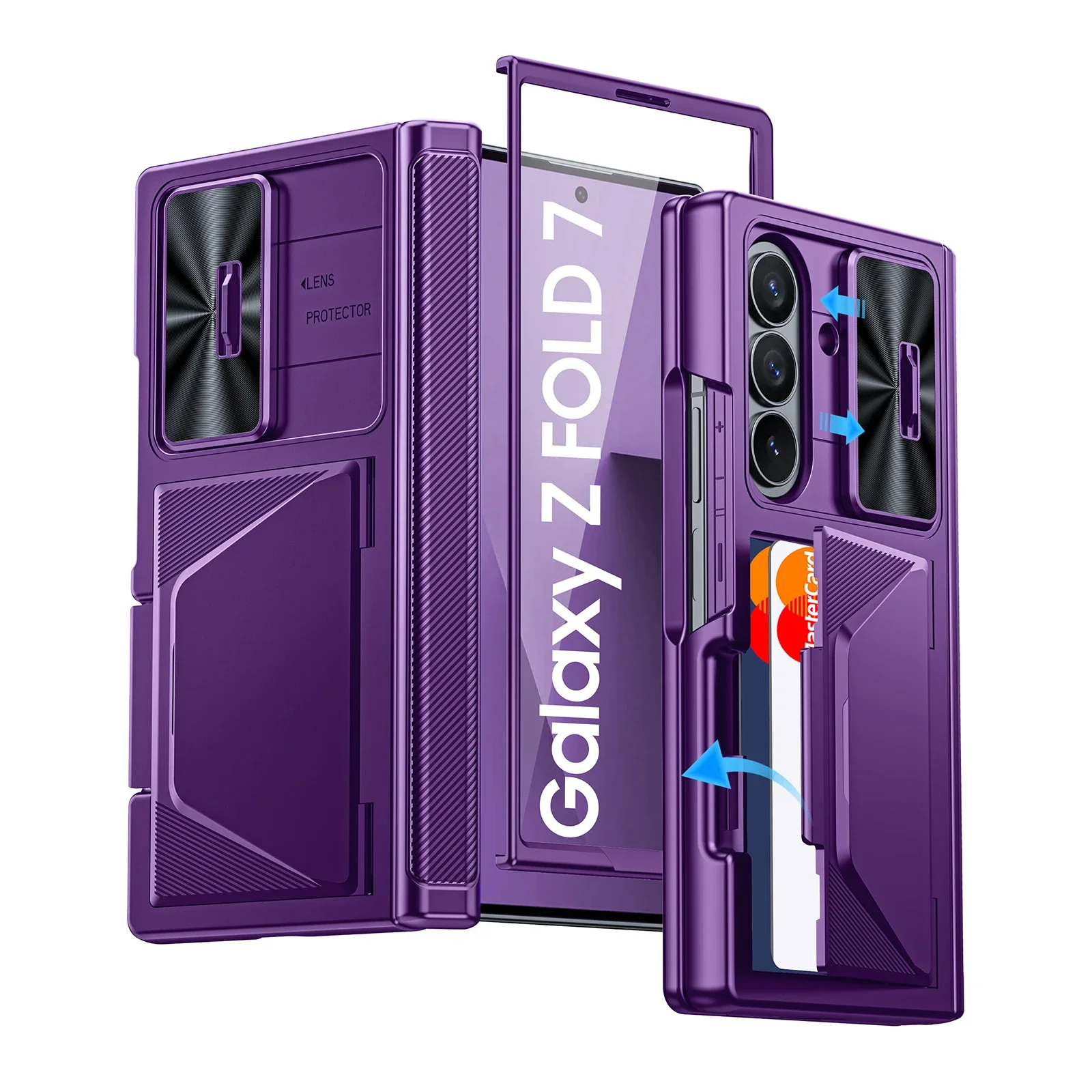 for Samsung Galaxy Fold 7 Phone Case,with RFID Cards Holder,HD Protector,Slide Camera Cover,Shockproof Wallet Case-Purple
for Samsung Galaxy Fold 7 Phone Case,with RFID Cards Holder,HD Protector,Slide Camera Cover,Shockproof Wallet Case-Purple