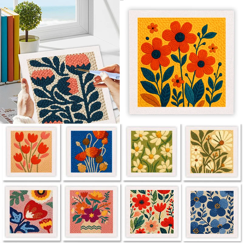 25x25cm Punch Needle Embroidery Starter Kits With Frame For Beginner Flower Handicrafts Poking Embroidery Yarn Painting
25x25cm Punch Needle Embroidery Starter Kits With Frame For Beginner Flower Handicrafts Poking Embroidery Yarn Painting