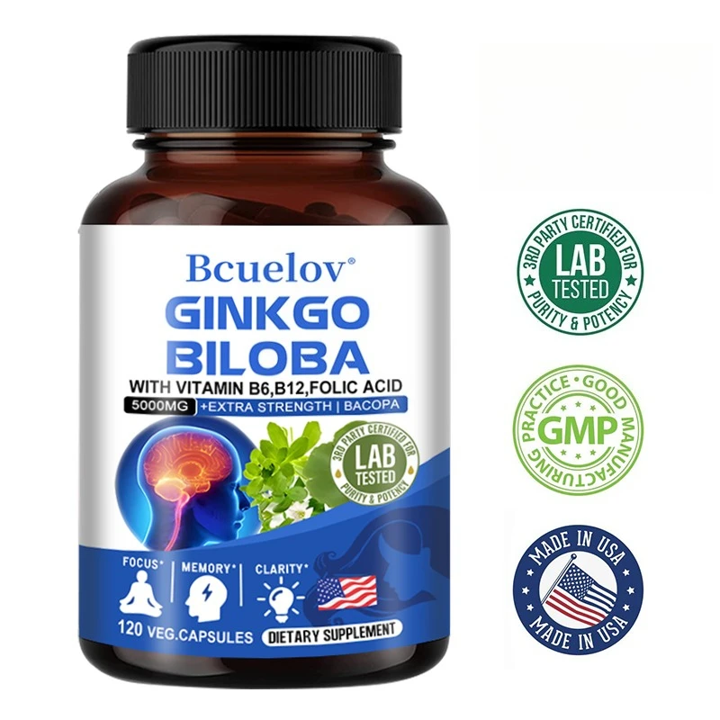 Ginkgo Biloba 5000 Mg Extra Strength - Supports Brain Function and Memory, Focus, Stress Relief, 120 Veggie Capsules
Ginkgo Biloba 5000 Mg Extra Strength - Supports Brain Function and Memory, Focus, Stress Relief, 120 Veggie Capsules