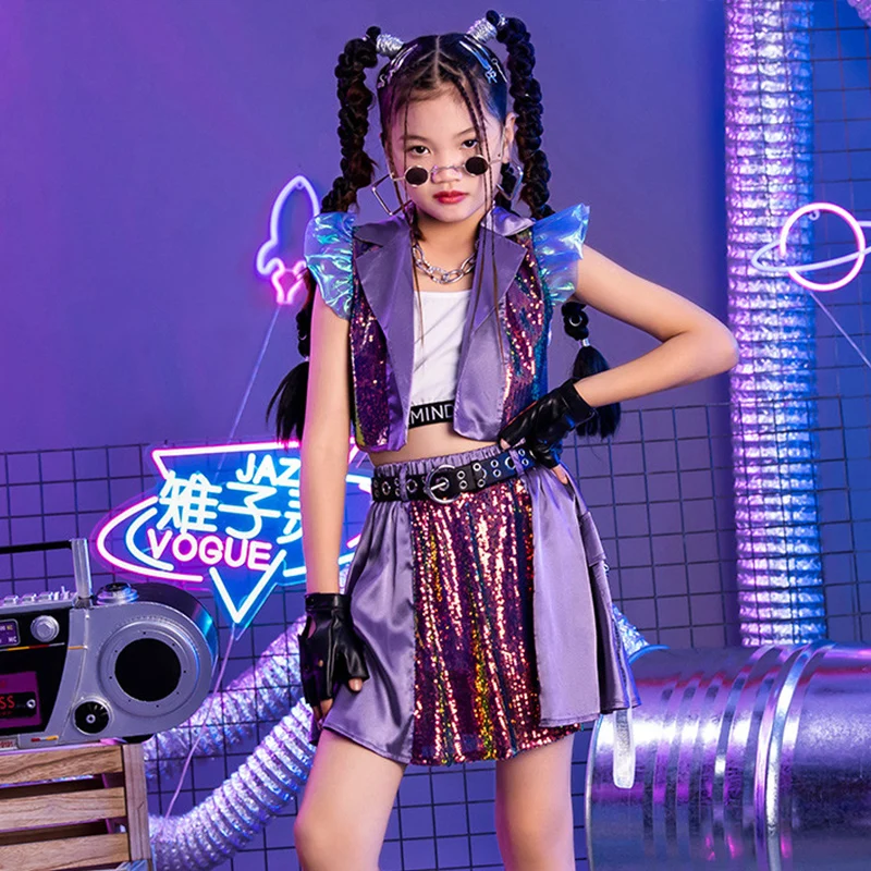 Girls Jazz Dance Costume Cheerleading Clothes Catwalk Show Stage Outfit Sequins Tops Skirt Children Kpop Clothing DL10596
Girls Jazz Dance Costume Cheerleading Clothes Catwalk Show Stage Outfit Sequins Tops Skirt Children Kpop Clothing DL10596