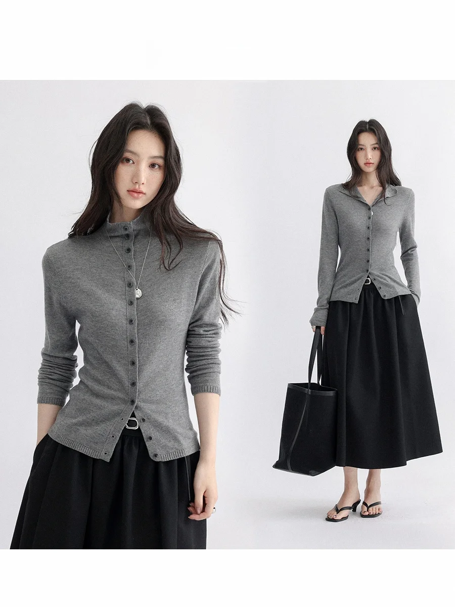 mat Early Spring Knitted Sweater Slim Fit Button Detail Stand Collar Layering Effect Women's Faion Long Sve Cardigan
mat Early Spring Knitted Sweater Slim Fit Button Detail Stand Collar Layering Effect Women's Faion Long Sve Cardigan