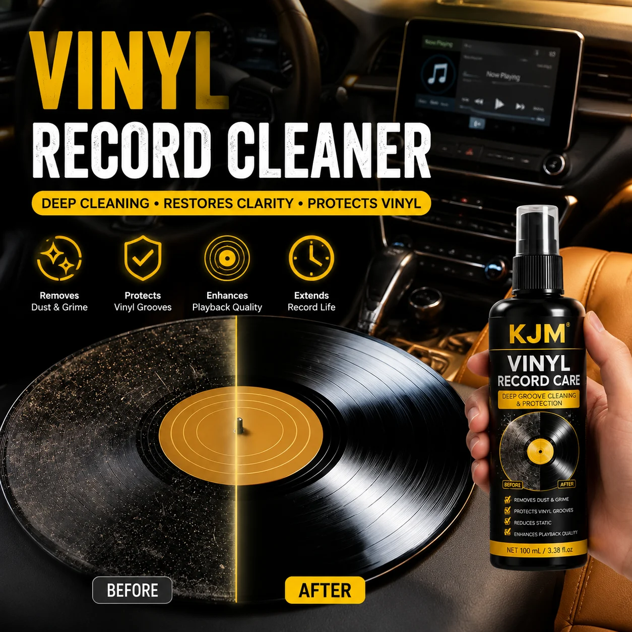 KJM 100ML Multi-Purpose Care Cleaning Spray For Vinyl Record Dust Static Grime Removal & Auto Interior Tiny Crevice Protection
KJM 100ML Multi-Purpose Care Cleaning Spray For Vinyl Record Dust Static Grime Removal & Auto Interior Tiny Crevice Protection