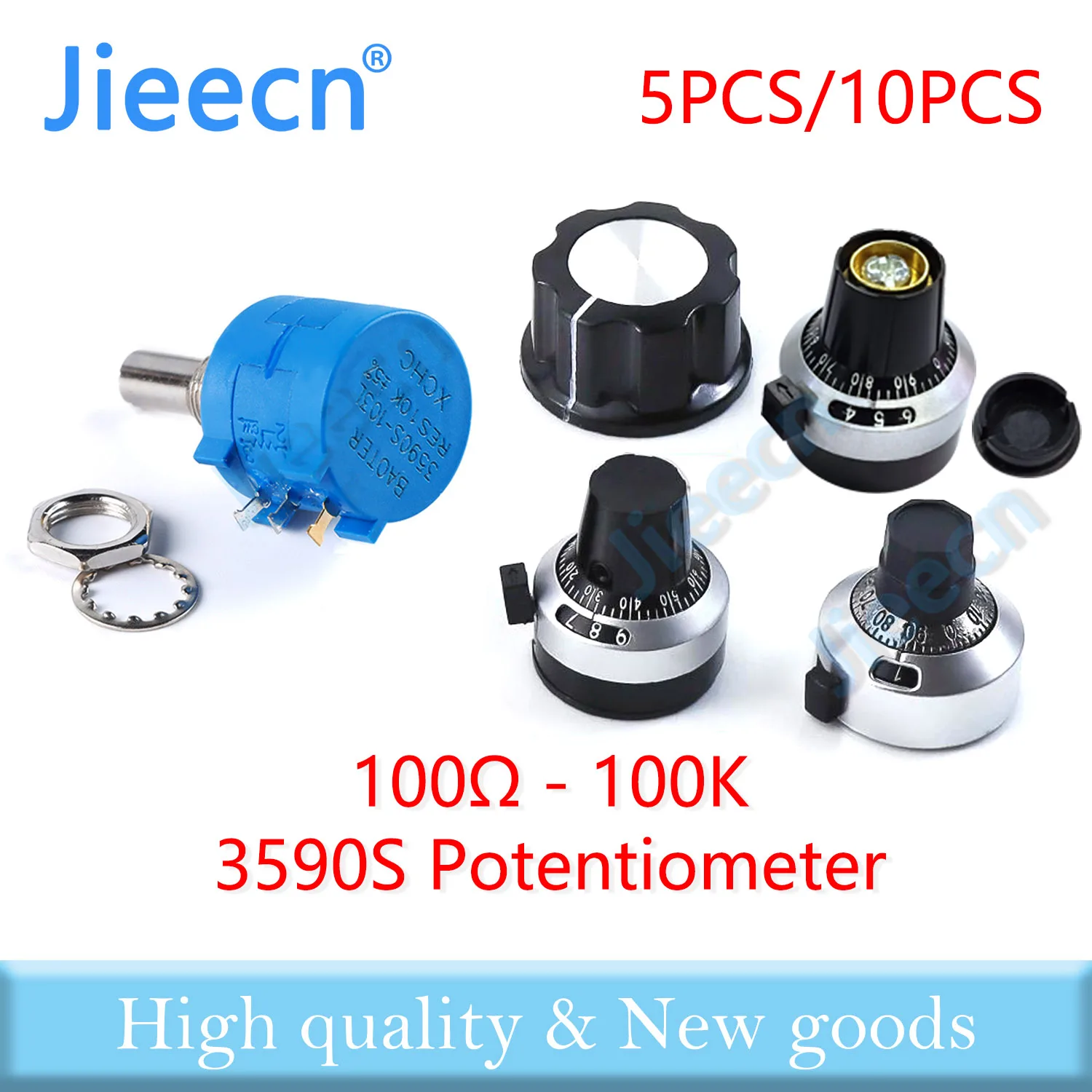 3590S A03 100R 500R 1K 2K 5K 10K 20K 50K 100K ohm 3590S-2-103L 6.4mm Wirewound Potentiometer Scale plastic knob Metal knob
3590S A03 100R 500R 1K 2K 5K 10K 20K 50K 100K ohm 3590S-2-103L 6.4mm Wirewound Potentiometer Scale plastic knob Metal knob