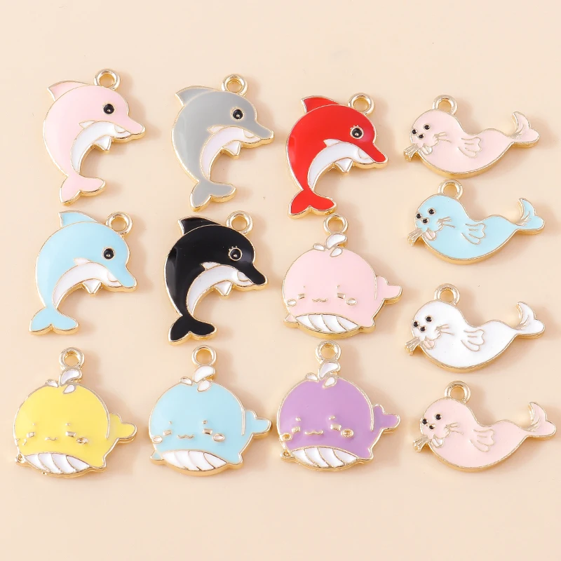 20pcs Cartoon Marine Life Charms Enamel Dolphin Whale Charms Pendants for Jewelry Making Necklaces Earrings DIY Crafts Supplies
20pcs Cartoon Marine Life Charms Enamel Dolphin Whale Charms Pendants for Jewelry Making Necklaces Earrings DIY Crafts Supplies
