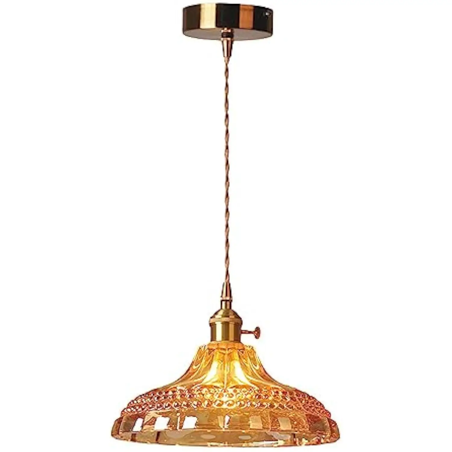 French Exquisite Pendant Lamp Amber Glass Hanging Lights Pot Cover Lampshade Ceiling Lamps Brass Fittings Chandelier E27 Base H
French Exquisite Pendant Lamp Amber Glass Hanging Lights Pot Cover Lampshade Ceiling Lamps Brass Fittings Chandelier E27 Base H