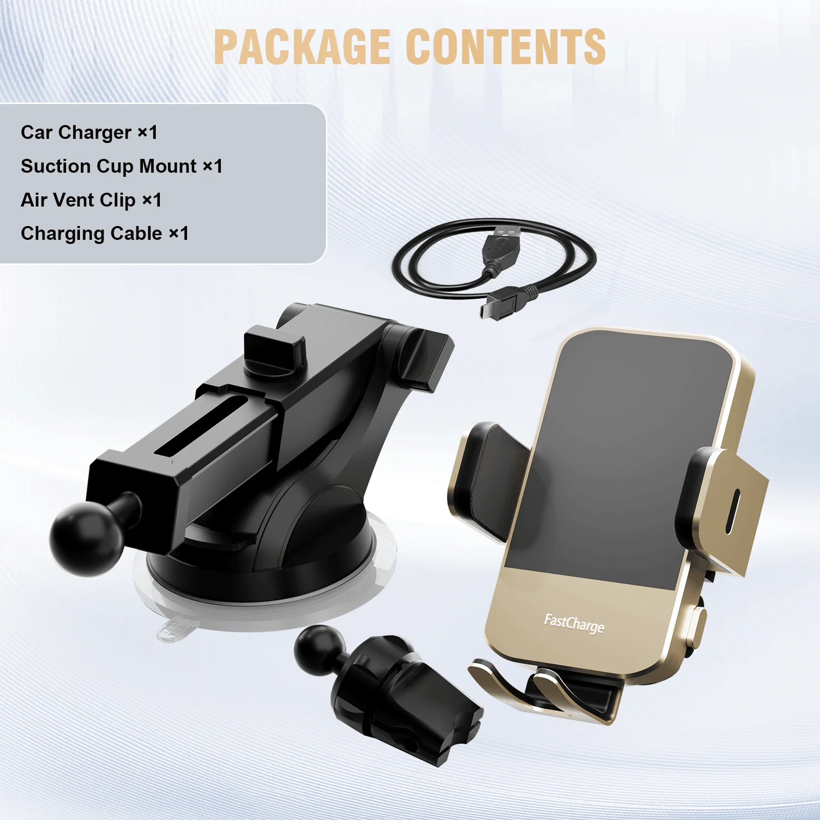 15W Fast Wireless Car Charger With Auto Clamping Phone Mount Suction Cup And Air Vent Clip
15W Fast Wireless Car Charger With Auto Clamping Phone Mount Suction Cup And Air Vent Clip