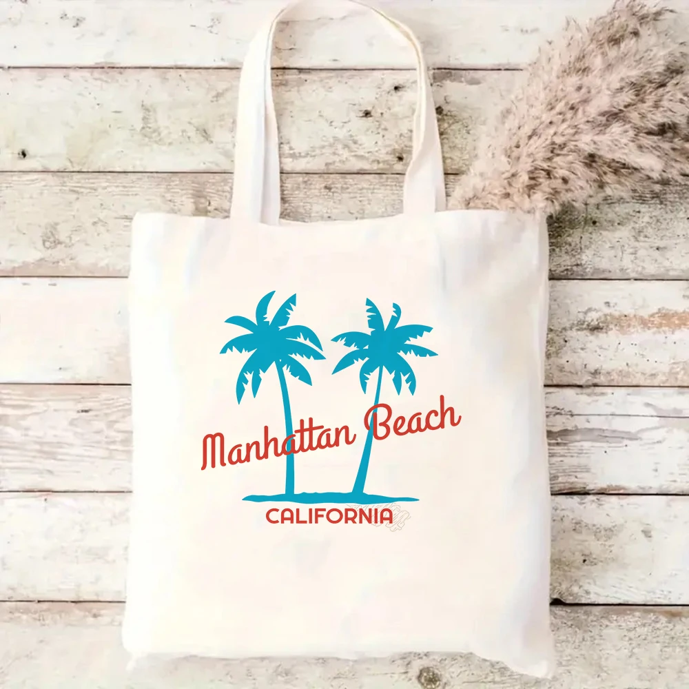 Manhattan Beach Canvas Tote Bag Palm Tree Printed Shoulder Handbag California Vacation Large Capacity Casual Eco Shopper Bags
Manhattan Beach Canvas Tote Bag Palm Tree Printed Shoulder Handbag California Vacation Large Capacity Casual Eco Shopper Bags