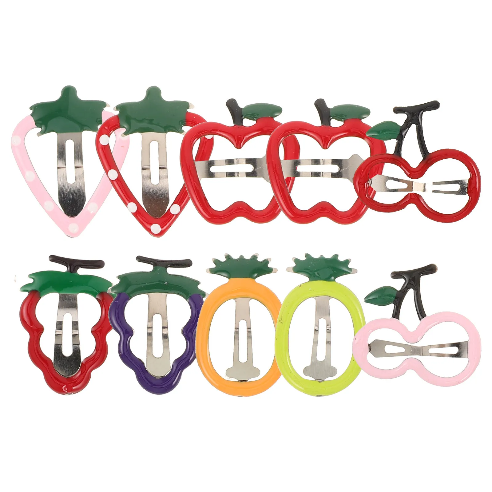 10Pcs Fruit Hair Barrettes Snap Clips Metal Cute Fruit Shape Hairpins Non Slip Hair Accessories for Kids Toddlers Teens Party
10Pcs Fruit Hair Barrettes Snap Clips Metal Cute Fruit Shape Hairpins Non Slip Hair Accessories for Kids Toddlers Teens Party