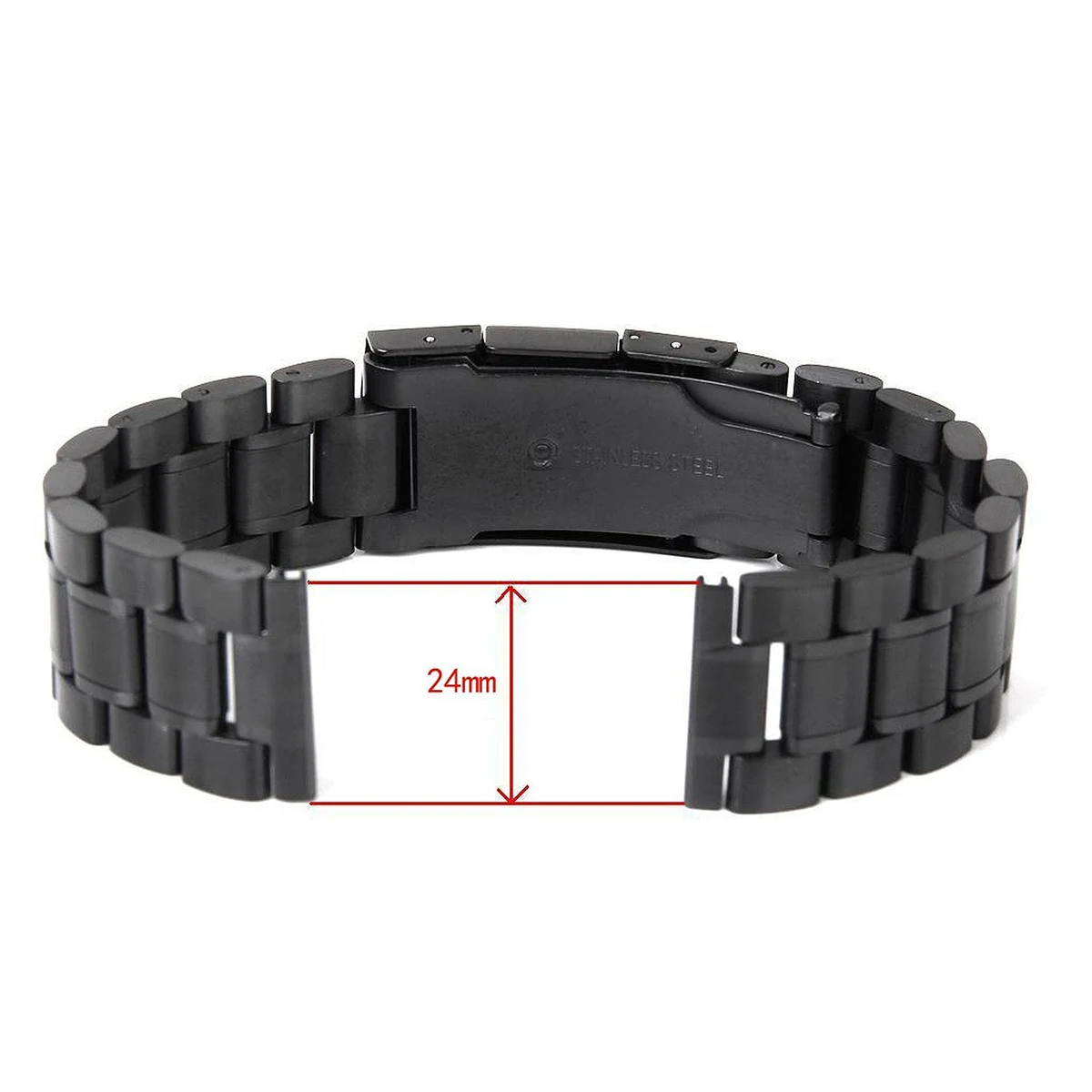 2pcs Stainless Steel Watch Band 24Mm Black 175Mm Length Straight End Solid Links Foldover Clasp Spring Bars For Replacement
2pcs Stainless Steel Watch Band 24Mm Black 175Mm Length Straight End Solid Links Foldover Clasp Spring Bars For Replacement