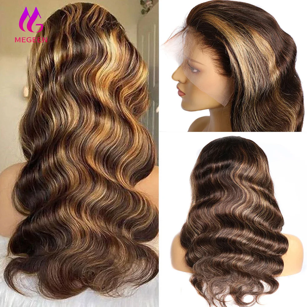 Megeen Highlight P4/27 Colored Body Wave 13X4 Lace Front Wig 100% Human Hair Peruvian Pre Plucked Honey Blonde Lace Frontal Wigs
Megeen Highlight P4/27 Colored Body Wave 13X4 Lace Front Wig 100% Human Hair Peruvian Pre Plucked Honey Blonde Lace Frontal Wigs