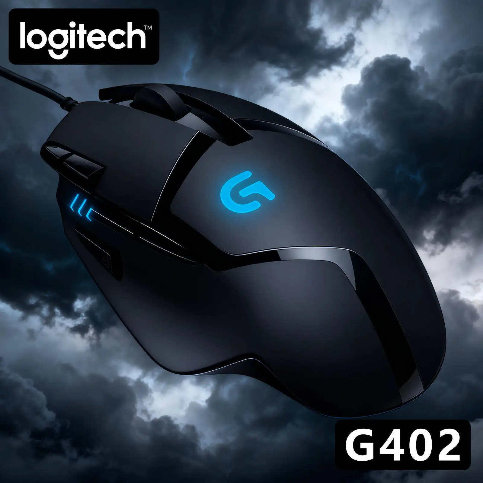 Professional Logitech G402 Mouse Fusion Engine Tech 32-Bit ARM Processor 8 Buttons 500 IPS 4 DPI Modes for Competitive FPS