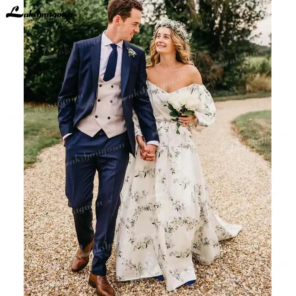 A-Line Long Sleeve Bohemian Off The Shoulder Floral Print Wedding Dresses Boho Bridal Gowns robe de mariee
A-Line Long Sleeve Bohemian Off The Shoulder Floral Print Wedding Dresses Boho Bridal Gowns robe de mariee