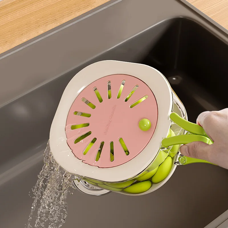 2-In-1 Fruit Drain Basket Drainer Cute Vegetable Washing With Handle Water Filter for Kitchen Dehydra Washing Vegetable Basket
2-In-1 Fruit Drain Basket Drainer Cute Vegetable Washing With Handle Water Filter for Kitchen Dehydra Washing Vegetable Basket