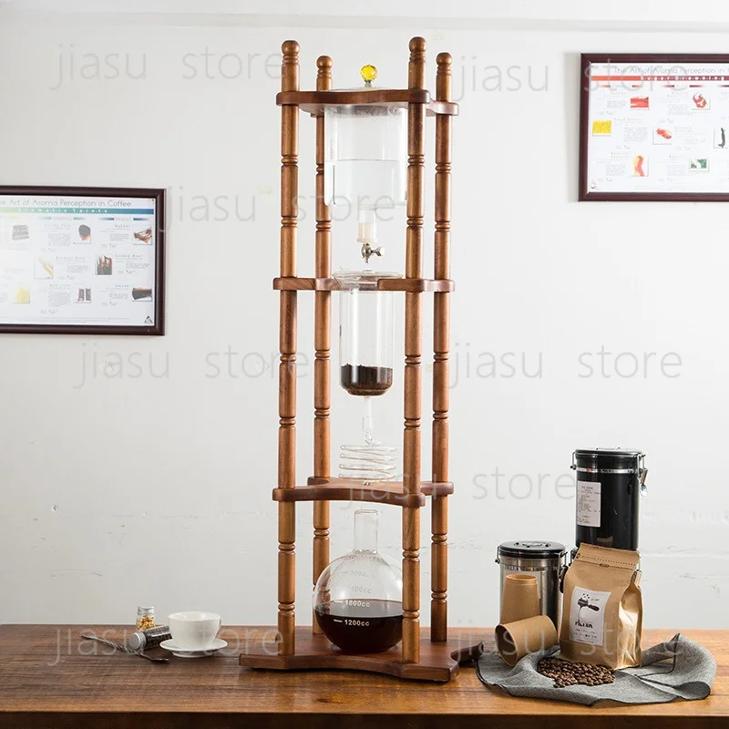 Cold Drip Coffee Maker Wooden Stand Glass Pot Commercial Household 25 Servings Cold Brew Coffee Tea Dripper Set
Cold Drip Coffee Maker Wooden Stand Glass Pot Commercial Household 25 Servings Cold Brew Coffee Tea Dripper Set