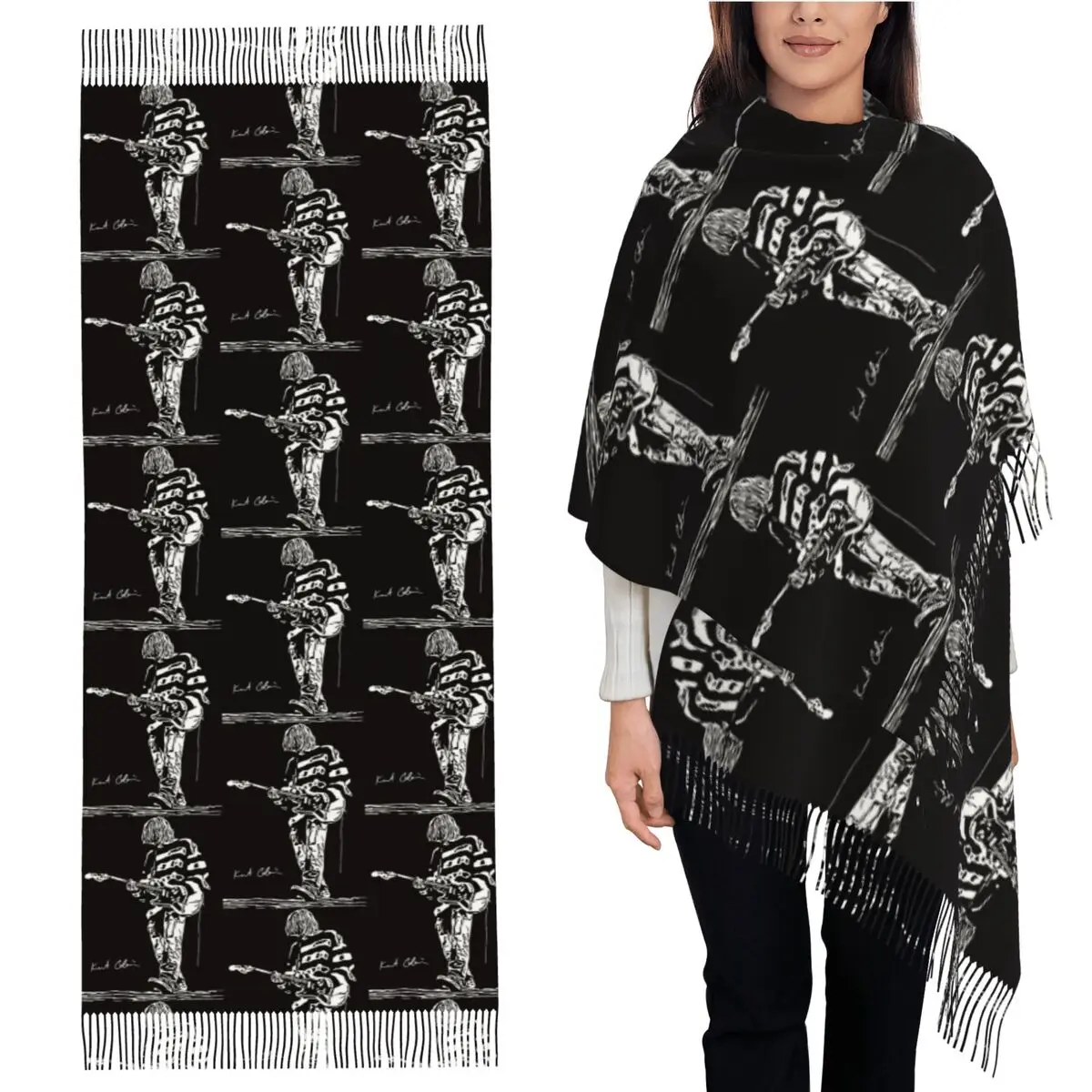 Группа Ретро Рок Легенда Альбом 90-х годов Шарф Шарфы с кисточками для женщин Мягкие теплые шали и накидки Большая осенне-зимняя шаль
Группа Ретро Рок Легенда Альбом 90-х годов Шарф Шарфы с кисточками для женщин Мягкие теплые шали и накидки Большая осенне-зимняя шаль