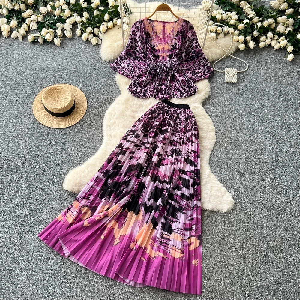 2026 Miyake Women's Two-Piece Set with 3D Handmade Flower Pleated Waist Maxi Skirt Loose Fit Casual Elegant Women's Clothing
2026 Miyake Women's Two-Piece Set with 3D Handmade Flower Pleated Waist Maxi Skirt Loose Fit Casual Elegant Women's Clothing