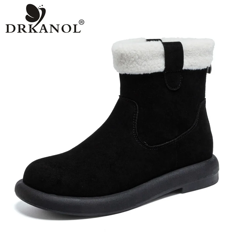 DRKANOL 2026 Handmade Retro Style Winter Snow Boots Women Flats Heel Cow Suede Leather Back Zipper Warm Cotton Ankle Boots HX112
DRKANOL 2026 Handmade Retro Style Winter Snow Boots Women Flats Heel Cow Suede Leather Back Zipper Warm Cotton Ankle Boots HX112