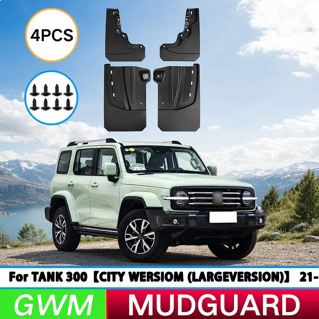Mud Flaps Splash Guards for Great Wall Tank 300 2021-2024 City Edition Front Rear Wheel Mudguard Accessories
Mud Flaps Splash Guards for Great Wall Tank 300 2021-2024 City Edition Front Rear Wheel Mudguard Accessories