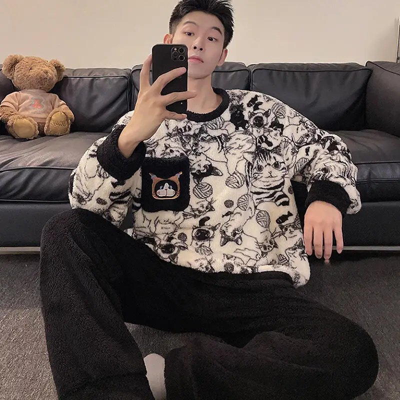 Man Winter Clothing Pajamas Men Clothing Autumn Sportswear Youth Casual Wear Bath Clothes Flannel 2Pcs/set Fashion Y2K Homewear
Man Winter Clothing Pajamas Men Clothing Autumn Sportswear Youth Casual Wear Bath Clothes Flannel 2Pcs/set Fashion Y2K Homewear