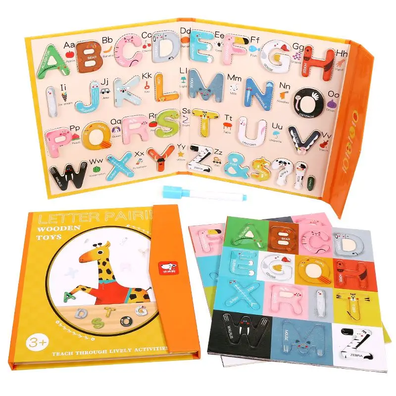 Children Wooden Foldable Portable Letter Cognitive Matching Magnetic Board Baby English Magnetic Book Stickers Educational Games
Children Wooden Foldable Portable Letter Cognitive Matching Magnetic Board Baby English Magnetic Book Stickers Educational Games
